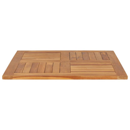 Piano del Tavolo Legno Massello di Teak Quadrato 80x80x2,5 cm