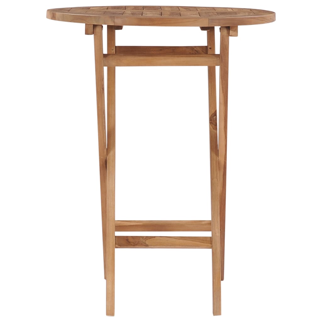 Tavolo da Giardino Pieghevole 60 cm in Legno Massello di Teak
