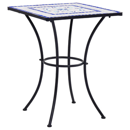 Set BistrÃƒÂ² 3 pz con Mosaico in Ceramica Blu e Bianco
