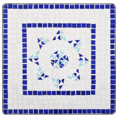 Set BistrÃƒÂ² 3 pz con Mosaico in Ceramica Blu e Bianco
