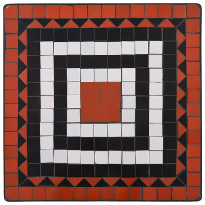 Set BistrÃ² 3 pz con Mosaico in Ceramica Terracotta e Bianco