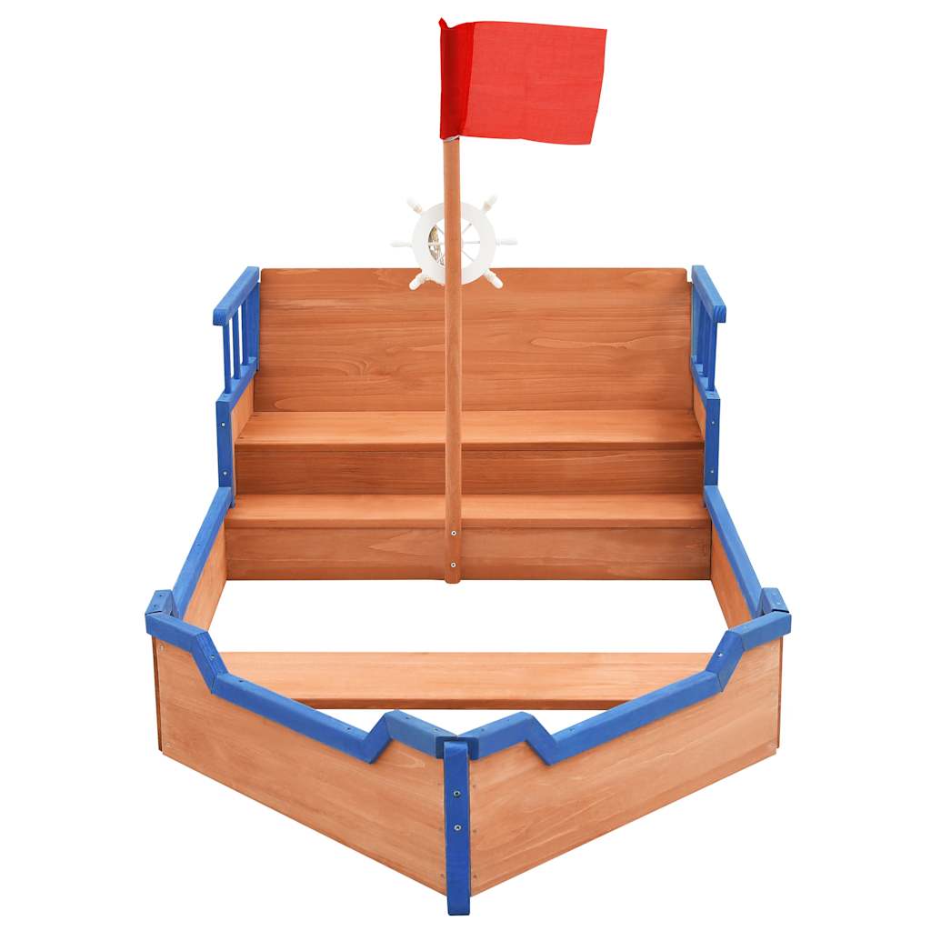 Sabbiera Nave dei Pirati in Legno di Abete 190x94,5x101 cm