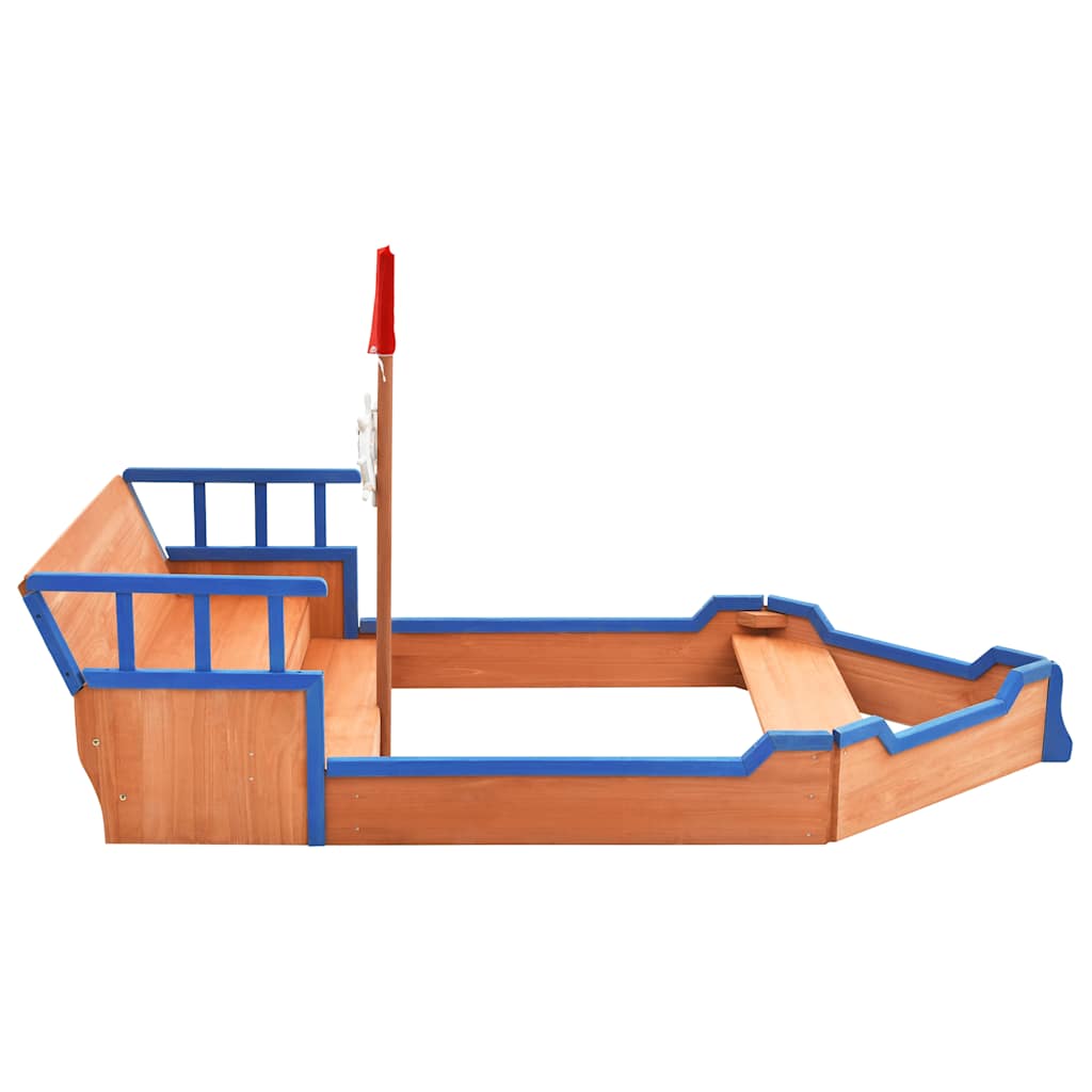 Sabbiera Nave dei Pirati in Legno di Abete 190x94,5x101 cm