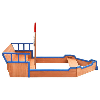 Sabbiera Nave dei Pirati in Legno di Abete 190x94,5x101 cm