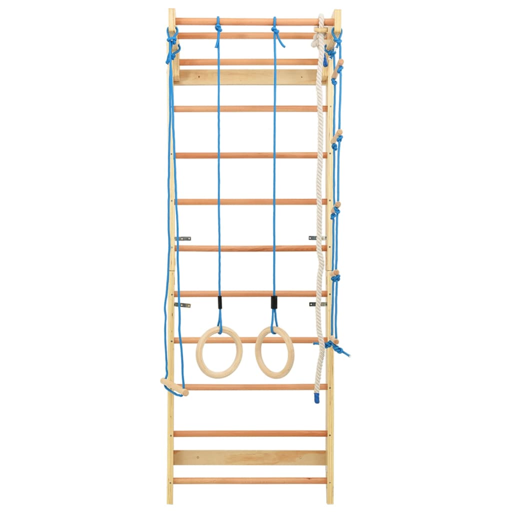 Set da Arrampicata per Interni con Scalette e Anelli in Legno