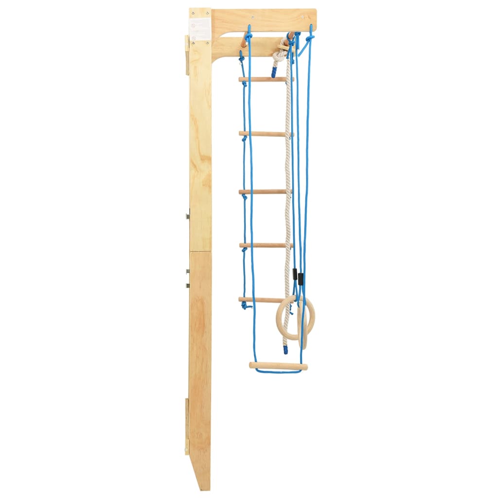 Set da Arrampicata per Interni con Scalette e Anelli in Legno