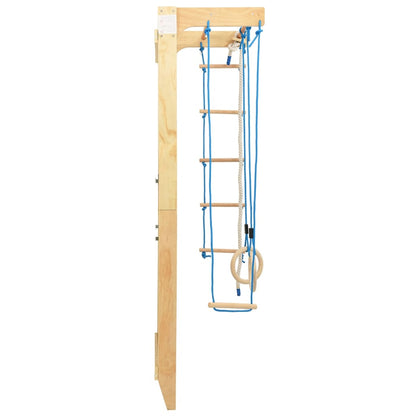 Set da Arrampicata per Interni con Scalette e Anelli in Legno