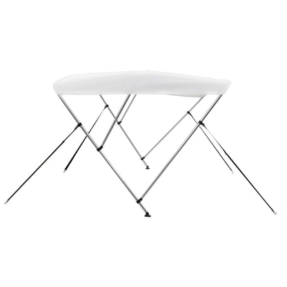 Bimini di Prua con Tendalino a 3 Archi Bianco 183x180x137 cm