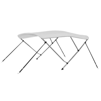Bimini di Prua con Tendalino a 3 Archi Bianco 183x196x137 cm