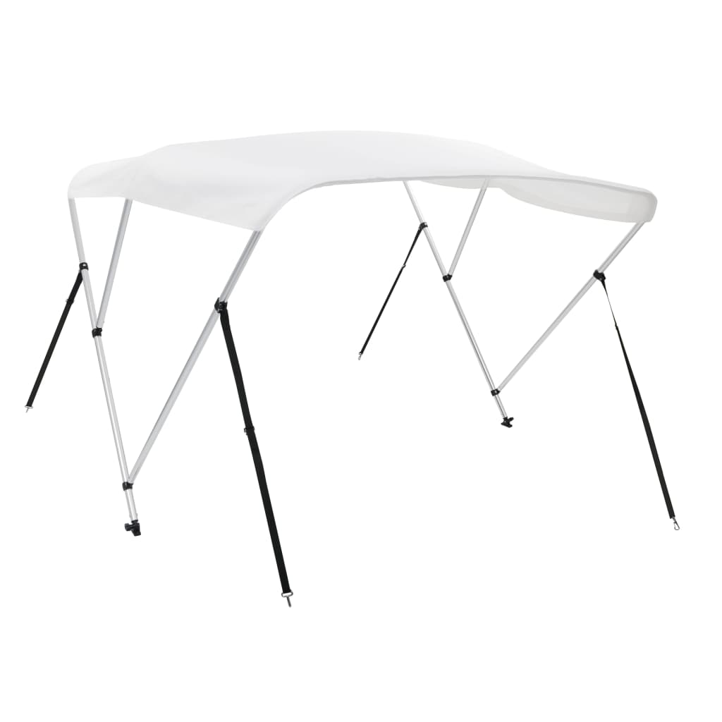 Bimini di Prua con Tendalino a 3 Archi Bianco 183x196x137 cm