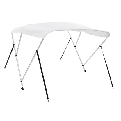 Bimini di Prua con Tendalino a 3 Archi Bianco 183x196x137 cm