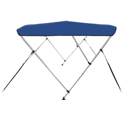 Bimini di Prua con Tendalino a 3 Archi Blu 183x160x137 cm