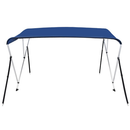 Bimini di Prua con Tendalino a 3 Archi Blu 183x196x137 cm