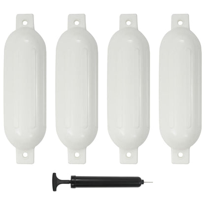 Paraurti per Gommone 4 pz Bianchi 51x14 cm in PVC