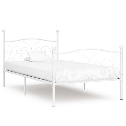 Giroletto Base con Doghe Bianco in Metallo 90x200 cm