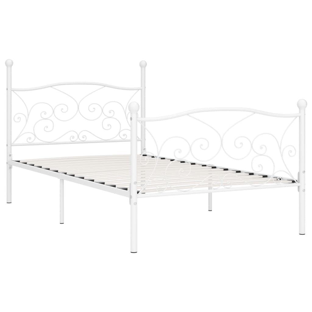 Giroletto Base con Doghe Bianco in Metallo 90x200 cm