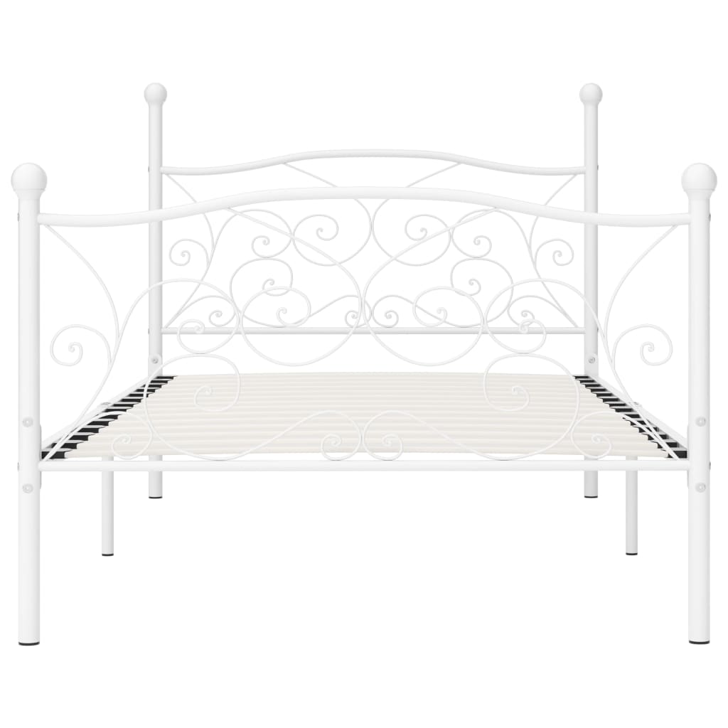 Giroletto Base con Doghe Bianco in Metallo 90x200 cm