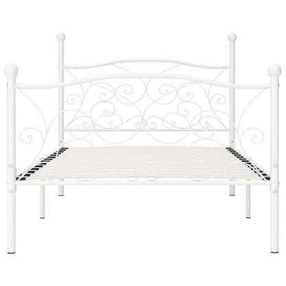 Giroletto Base con Doghe Bianco in Metallo 90x200 cm