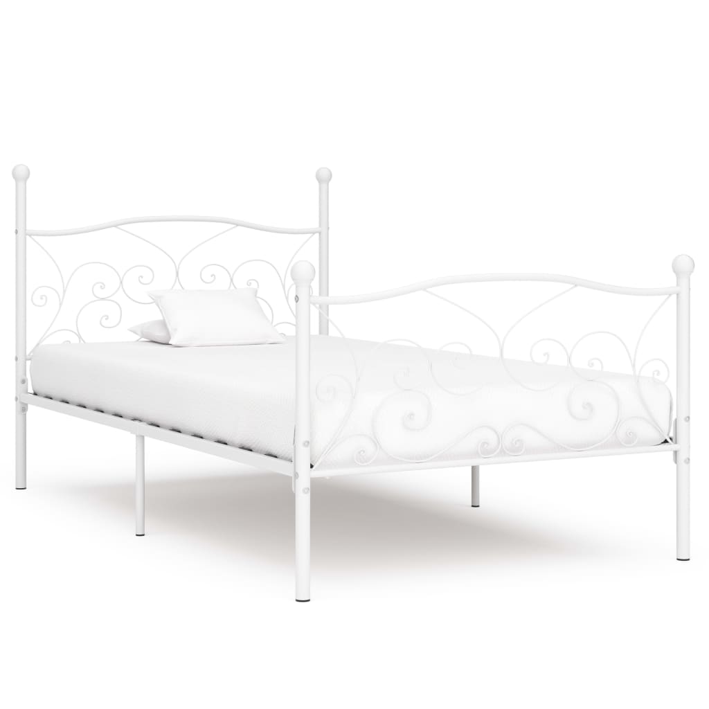 Giroletto Base con Doghe Bianco in Metallo 100x200 cm