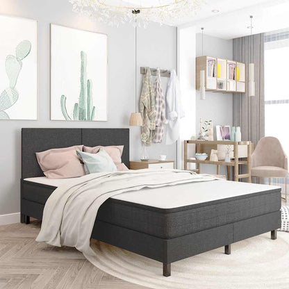 Letto a Molle Grigio in Tessuto 140x200 cm