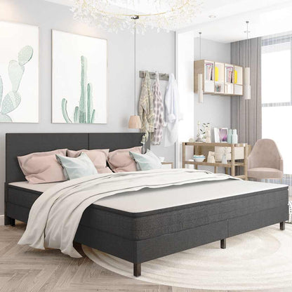 Letto a Molle Grigio in Tessuto 200x200 cm