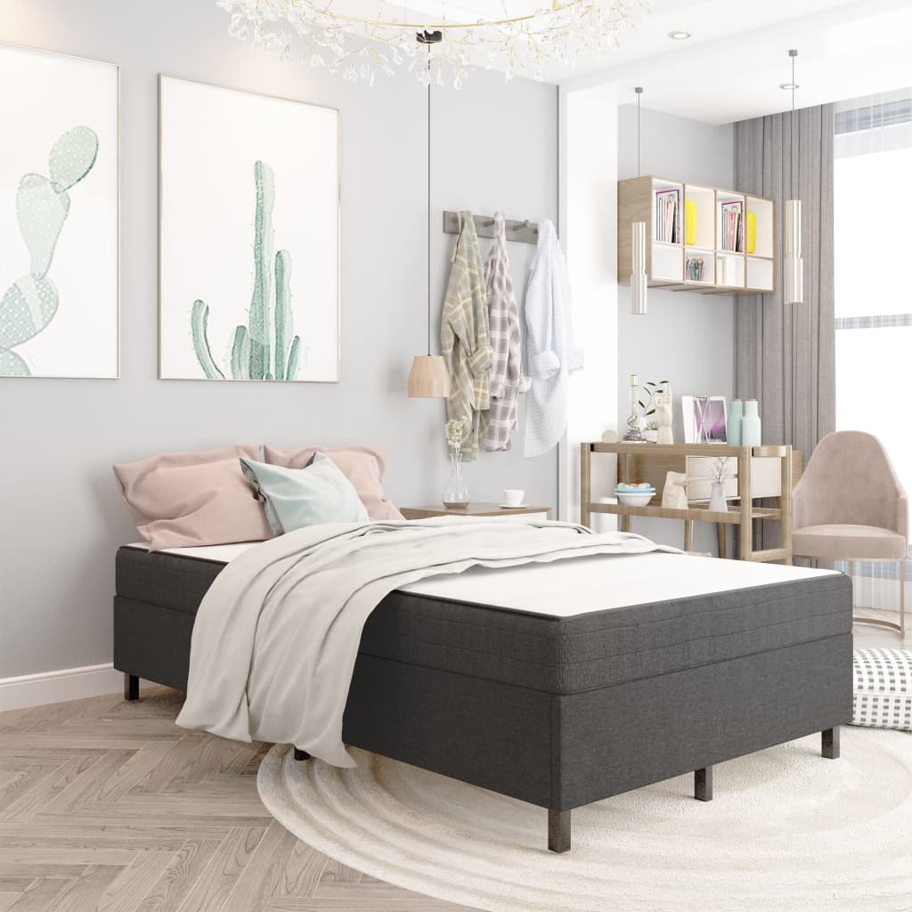 Letto a Molle Grigio in Tessuto 120x200 cm