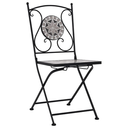 Set BistrÃƒÂ² 3 pz con Mosaico in Ceramica Grigio