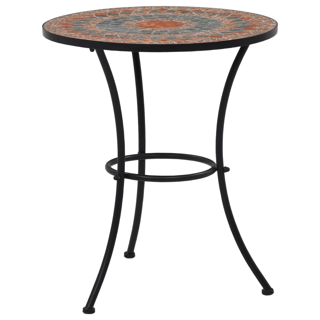 Set BistrÃ² 3 pz con Mosaico in Ceramica Arancione/Grigio