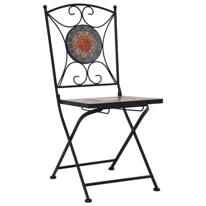 Set BistrÃ² 3 pz con Mosaico in Ceramica Arancione/Grigio