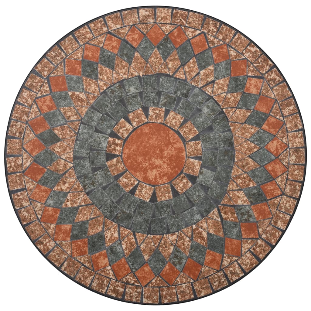 Set BistrÃ² 3 pz con Mosaico in Ceramica Arancione/Grigio
