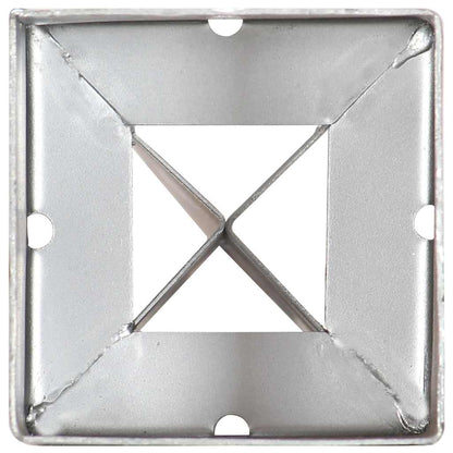 Picchetti di Terra 6 pz Argento 9x9x90 cm in Acciaio Zincato