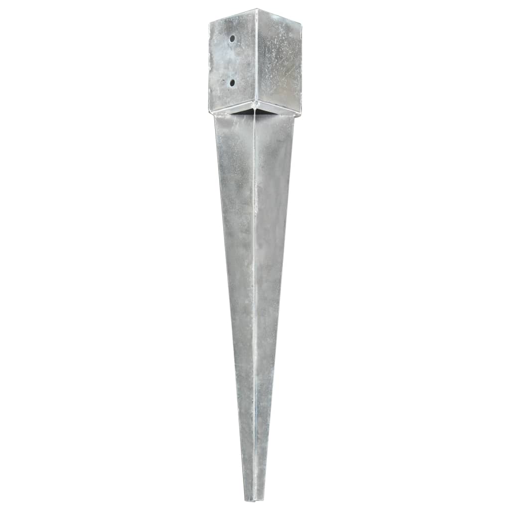 Picchetti di Terra 2 pz Argento 10x10x76 cm in Acciaio Zincato