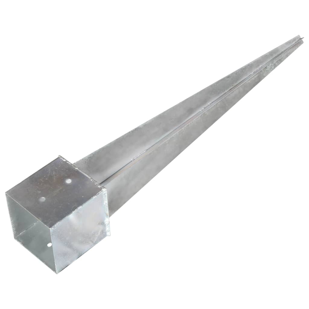 Picchetti di Terra 2 pz Argento 14x14x91 cm in Acciaio Zincato