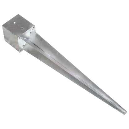 Picchetti di Terra 2 pz Argento 14x14x91 cm in Acciaio Zincato