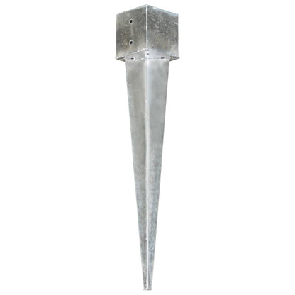 Picchetti di Terra 6 pz Argento 14x14x91 cm in Acciaio Zincato