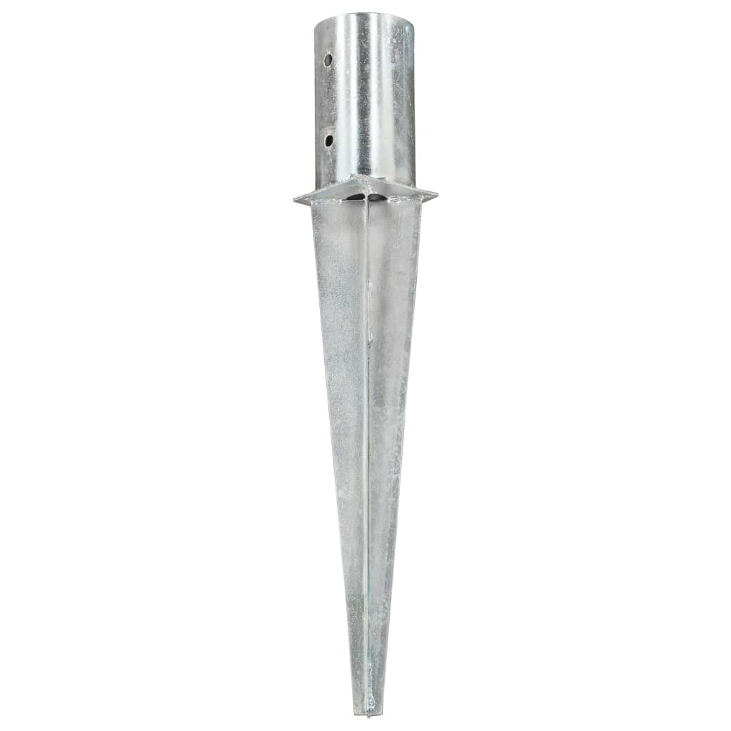 Picchetti di Terra 6 pz Argento 8x61 cm in Acciaio Zincato