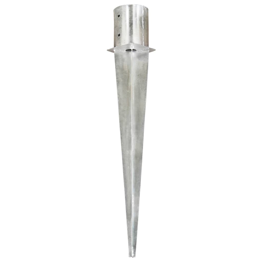 Picchetti di Terra 6 pz Argento 12x91 cm in Acciaio Zincato