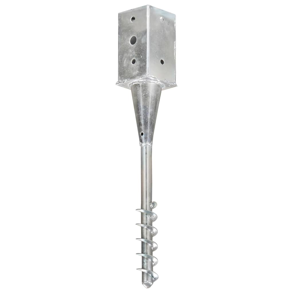 Picchetti di Terra 6 pz Argento 8x8x57 cm in Acciaio Zincato