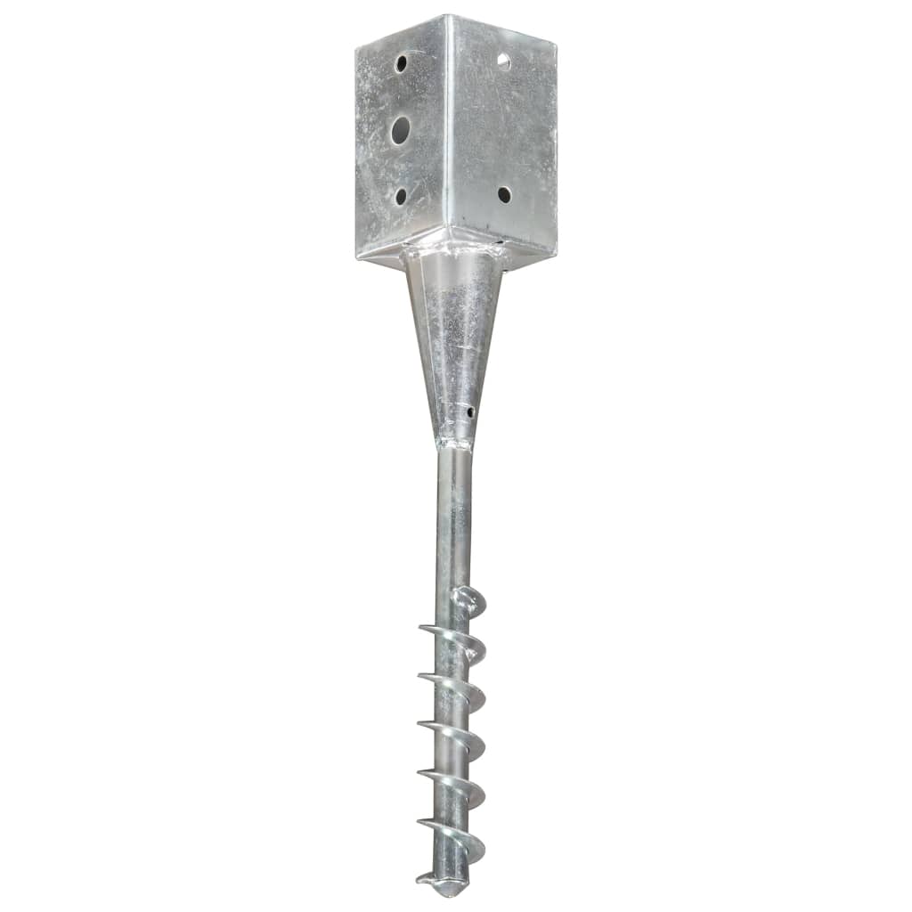 Picchetti di Terra 6 pz Argento 9x9x56 cm in Acciaio Zincato