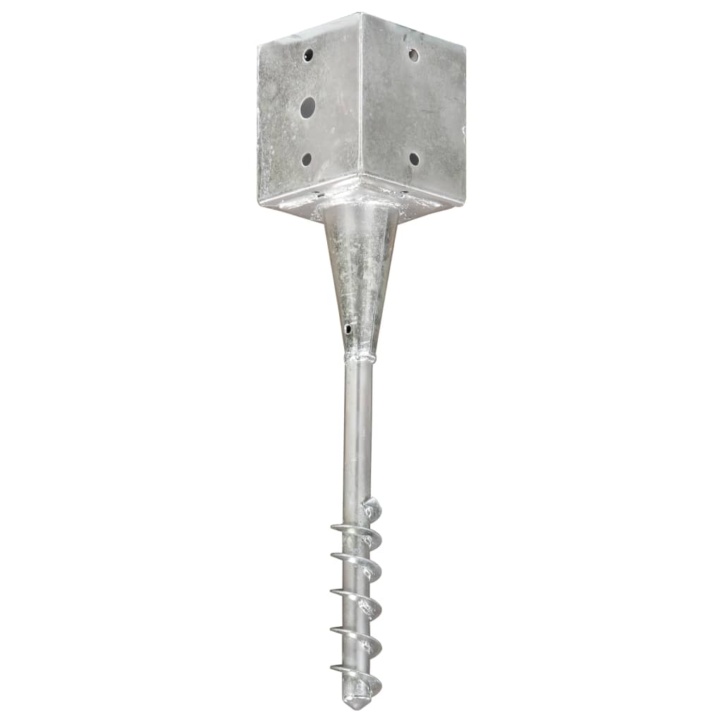Picchetti di Terra 2 pz Argento 12x12x56 cm in Acciaio Zincato