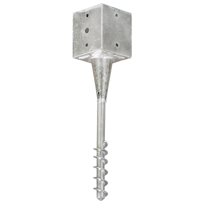 Picchetti di Terra 2 pz Argento 12x12x56 cm in Acciaio Zincato