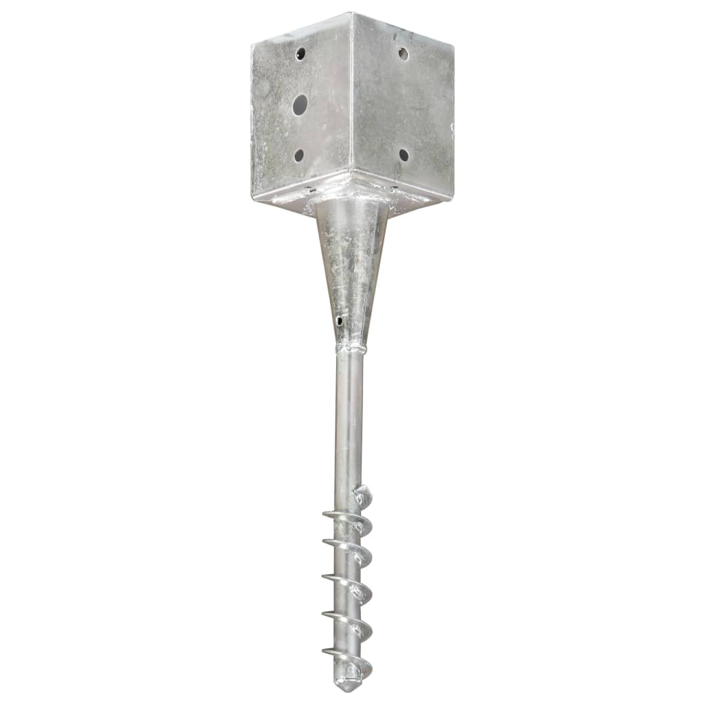Picchetti di Terra 6 pz Argento 12x12x56 cm in Acciaio Zincato