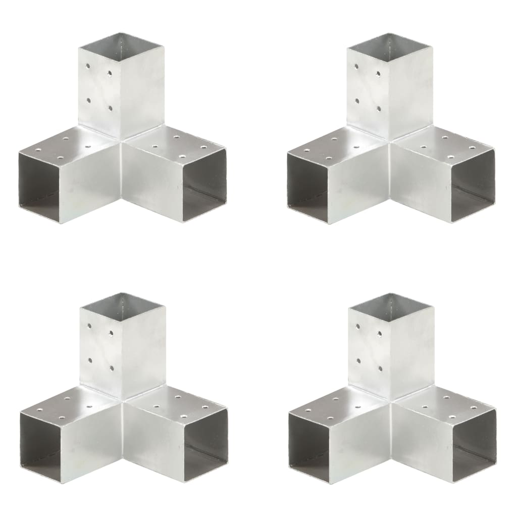 Connettori per Pali a Forma di Y 4 pz Metallo Zincato 71x71 mm