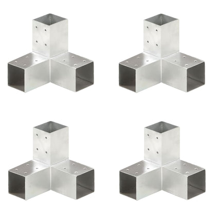 Connettori per Pali a Forma di Y 4 pz Metallo Zincato 71x71 mm