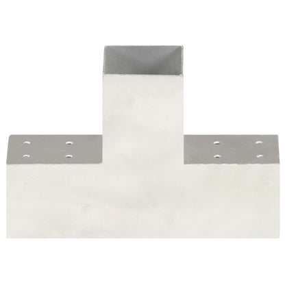 Connettori per Pali a Forma di T 4 pz Metallo Zincato 81x81 mm