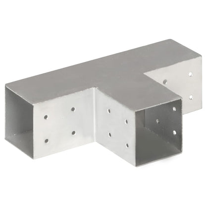 Connettori per Pali a Forma di T 4 pz Metallo Zincato 81x81 mm
