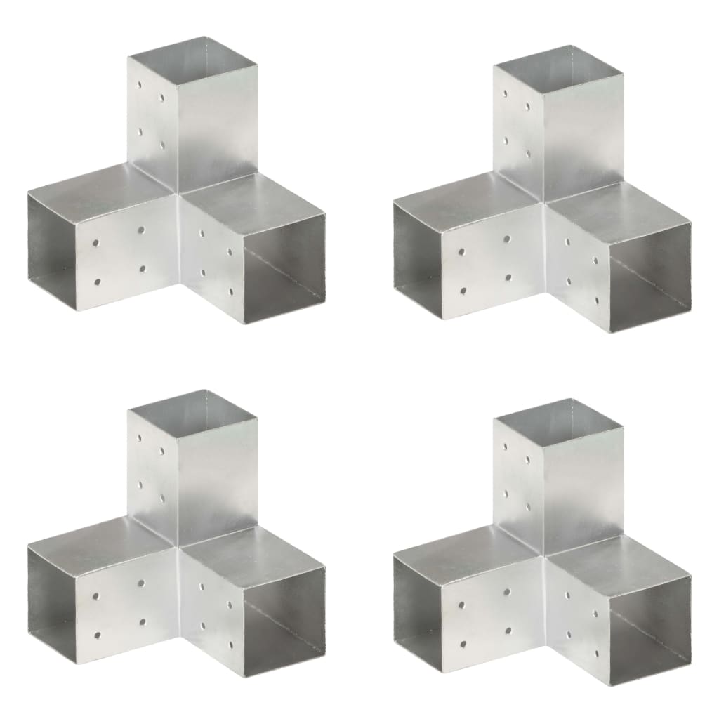 Connettori per Pali a Forma di Y 4 pz Metallo Zincato 81x81 mm