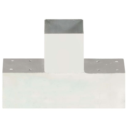 Connettori per Pali a Forma di T 4 pz Metallo Zincato 91x91 mm