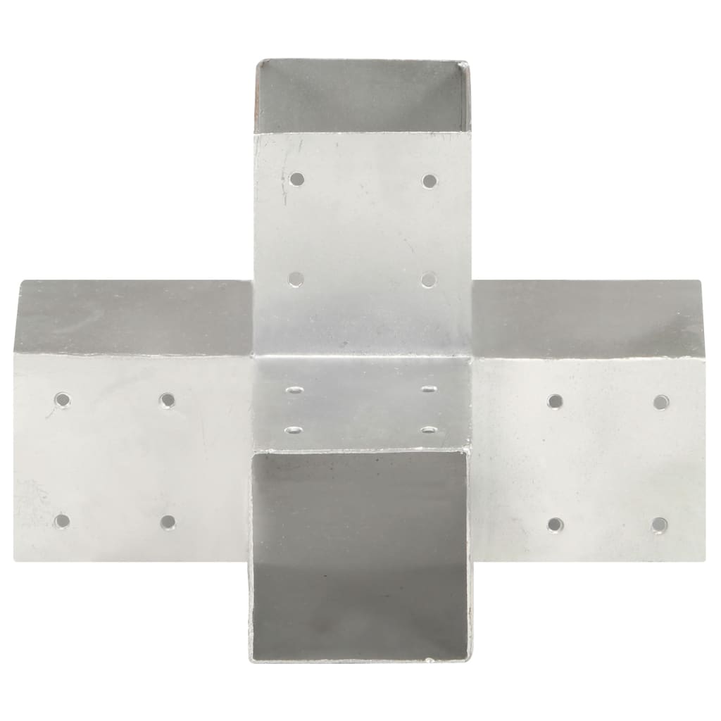 Connettori per Pali a Forma di X 4 pz in Metallo Zincato 91x91 mm