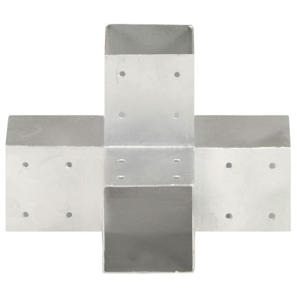 Connettori per Pali a Forma di X 4 pz in Metallo Zincato 91x91 mm